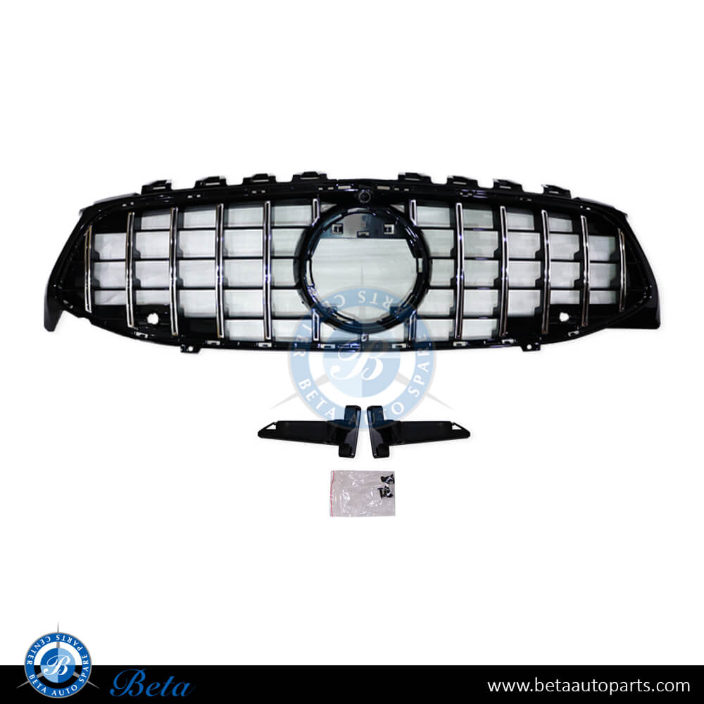 Grille GT look in Black and Chrome for Mercedes CLA-Class C118 2019-Up models, Part Number 1188801A03 Grille GT look in Black and Chrome for Mercedes CLA-Class C118 2019-Up models, Part Number 1188801A03